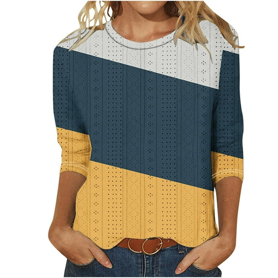 Sevevn Women's Leisure And Comfortable T-shirt Top Yellow L Holiday Gift Finder