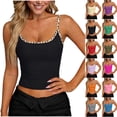 thumbnail image 1 of Sevevn Women’s Leopard Trim Tank Top Sleeveless Fitted Crop Cami Shirt Soft Stretch Casual Summer Top for Workout, Streetwear, Daily Wear Black M, 1 of 7