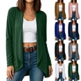 thumbnail image 1 of Sevevn Women's Long Sleeve Cardigan Lightweight Soft Open Front Casual Cardigans Green L, 1 of 9