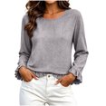 thumbnail image 1 of Sevevn Women's Long Sleeve Ruffle Flowy Blouse Fall Work Casual Tops 2026, 1 of 5