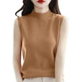 thumbnail image 1 of Sevevn Women's New Semi High Neck Sleeveless Sweater Thin Sweater Knitted Sweater Versatile, 1 of 4