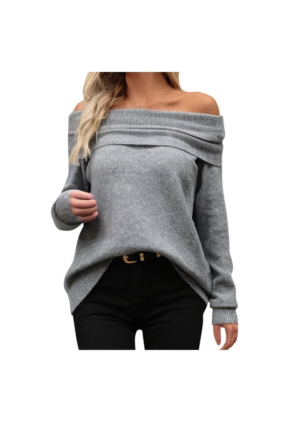 Women's Sweater Long Sleeve Tops 2025 Fall Loose Knit Pullover Sweaters