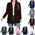 thumbnail image 1 of Sevevn Women's Open Front Long Sleeve Lightweight Loose Cardigan with Pockets Brown S, 1 of 8