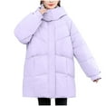 thumbnail image 1 of Sevevn Women's Oversize Quilted Jacket Long Sleeved Hooded Thickened And Fleece Casual Jacket With Pockets, 1 of 7