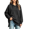 thumbnail image 1 of Sevevn Women's Oversized Hoodie Pullover Casual Side Split Drawstring Loose Long Sleeve Hooded Sweatshirt with Pocket Dark Gray XL, 1 of 5