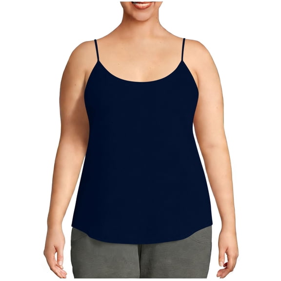 Sevevn Women's Plus Size Camisole Tank Tops Spaghetti Strap Scoop Neck Basic Layering Cami Shirts Gray L