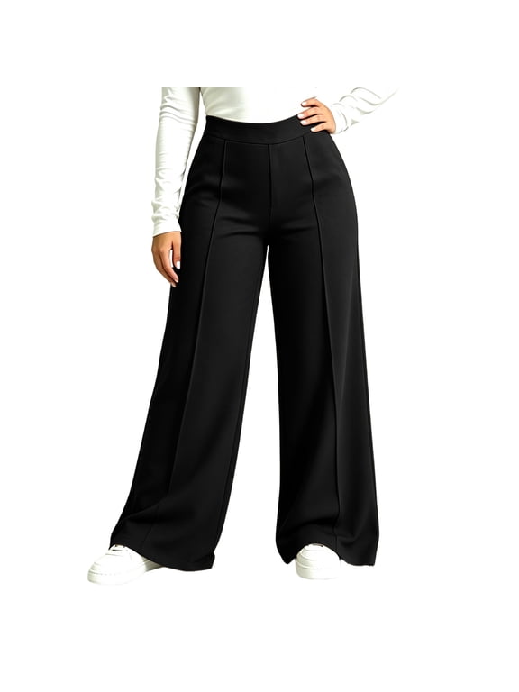 Women's Plus Size Wide-Leg High-Stretch Loose Yoga Pants Athletic Lounge Pants Sizes 1X–5XL
