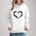 thumbnail image 1 of Sevevn Women's Printed Off Shoulder Sleeves Long Sleeved Top Hooded Sweatshirt White S Summer Savings, 1 of 4