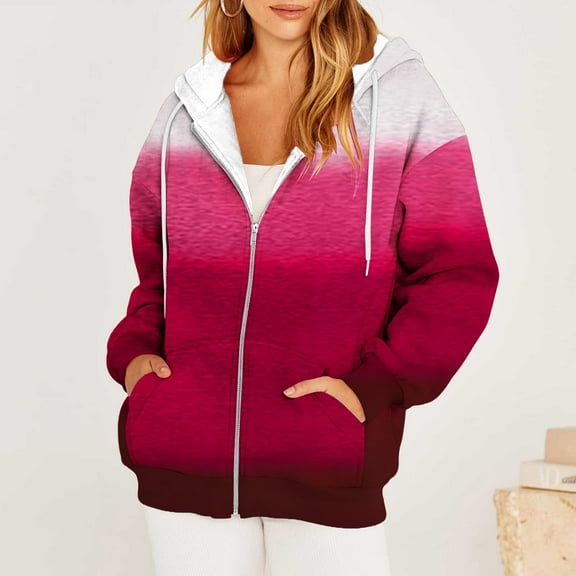 Sevevn Women's Raglan Sweater Zipper Hooded Cardigan Sweater Long Sleeve Top Sweater Red XL Deal of the Week