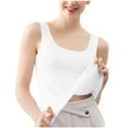 thumbnail image 1 of Sevevn Women’s Seamless Ice Silk Camisole Soft Breathable Summer Undershirt, Slim Fit Tank Top Lightweight Lounge & Sleepwear White L End of Year Clearance, 1 of 8