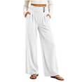thumbnail image 1 of Sevevn Women's Soft Thick Vertical Rib Wide Leg Casual Pants High Waist Pleated Design With Side Pockets Fall Daily Wear Pants, 1 of 7