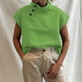 thumbnail image 1 of Sevevn Women's Solid Color Short Sleeve Casual Open Button Pullover Casual Loose Cotton Shirt Womens Casual T-shirt, 1 of 7