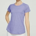 thumbnail image 1 of Sevevn Women's Sports Cover Yoga Slit Short Sleeved Running Round Neck Loose Fitness T-shirt Shirt Short Sleeved Round Neck Top Purple M Summer Savings, 1 of 6