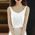 thumbnail image 1 of Sevevn Women's Summer Casual And Fashionable Solid V-neck Round Sleeveless Top White M Gift for Girls, 1 of 3