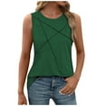 thumbnail image 1 of Sevevn Women's Summer Casual Fashion Solid Tank - Loose Round Neck Sleeveless Top Army Green XL Early Access Deals, 1 of 7