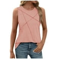 thumbnail image 1 of Sevevn Women's Summer Casual Fashion Solid Tank - Loose Round Neck Sleeveless Top Pink S Gift for Girls, 1 of 7