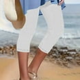 thumbnail image 1 of Sevevn Women's Summer High Waisted Solid Color Capris Matching Slim Fitting Yoga Gym Pants New Year Savings White XL, 1 of 6