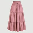 thumbnail image 1 of Sevevn Women's Summer Sexy Fashion Solid Color Drawstring Pocket Elastic Waist Skirt Summer Pink XL, 1 of 4