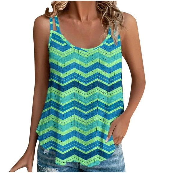 Sevevn Women's Tank Tops Sleeveless Summer Top Spaghetti Strap Spring Shirt Loose Fit Beach Vacation 2025 Casual