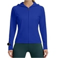 thumbnail image 1 of Sevevn Women's UPF 50+ Sun Protection Full Zip Hoodie Jacket Long Sleeve Lightweight Workout Tops Breathable UV Rash Guard Blue M, 1 of 8
