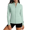thumbnail image 1 of Sevevn Women's UPF 50+ Sun Protection Full Zip Jackets Long Sleeve Lightweight Rash Guard with Thumb Holes Breathable UV Shirts Mint Green M, 1 of 7