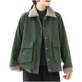 thumbnail image 1 of Sevevn Women's Winter Lapel And Fleece Women's Loose Casual Warm Coat-Padded Coat Long-Sleeved Casual Coat, 1 of 8