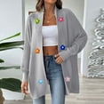 thumbnail image 1 of Sevevn Women's Winter Loose Solid Sweater Long Sleeve Cardigan Top Coat Gift for Girls, 1 of 5