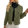 thumbnail image 1 of Womens Winter Coats Sevevn Women's Winter Quilted Jackets Long Sleeve Button Down Puffer Jacket Outerwear Coats with Pockets, 1 of 9