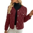 thumbnail image 1 of Womens Winter Coats Sevevn Women's Winter Quilted Jackets Long Sleeve Button Down Puffer Jacket Outerwear Coats with Pockets, 1 of 8