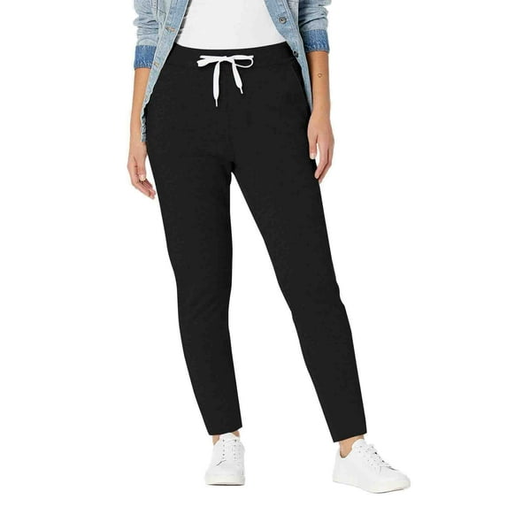 Sevevn Women's ' Winter Solid Color Comfortable Casual Pocket Drawstring And Plush Composite Sports Leggings Black XXL Christmas Gift