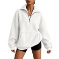 thumbnail image 1 of Sevevn Women's Zip Up Front Pocket Hooded Solid Color Fleece Sweatshirt Fall Winter, 1 of 7