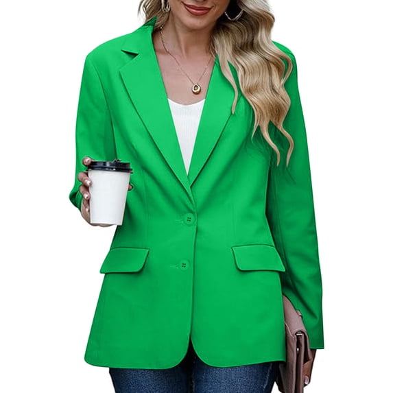 Sevevn Womens Bussiness Casual Blazers Long Sleeve Work Office Blazer Jacket With Shoulder Pads