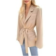 thumbnail image 1 of Sevevn Womens Casual Blazers Long Sleeve Open Front Suit Wrap-Belted Work Office Blazers Jacket with Pockets, 1 of 6