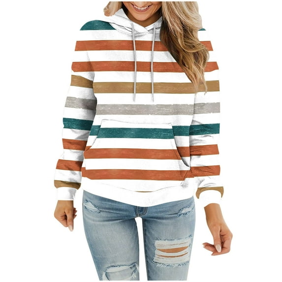 Sevevn Womens Casual Hoodies Crew Neck Long Sleeve Sweatshirts with Pocket Lightweight Pullover Tops