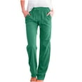 thumbnail image 1 of Sevevn Womens Casual Solid Color Drawstring Elastic Loose Pants Straight Wide Leg Trousers Pants, 1 of 6