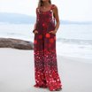 Women Summer Flower Denim Pocket Jumpsuits AS1040