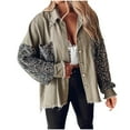 thumbnail image 1 of Sevevn Womens Jacket Sequin Patchwork Long Sleeve Jacket Top Button Front Oversized Denim Shacket, 1 of 5