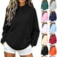 thumbnail image 1 of Sevevn Womens Mock Neck Sweatshirts Oversized Pullover Fall Outfits Fashion Clothes Long Sleeve Tops Black S, 1 of 9