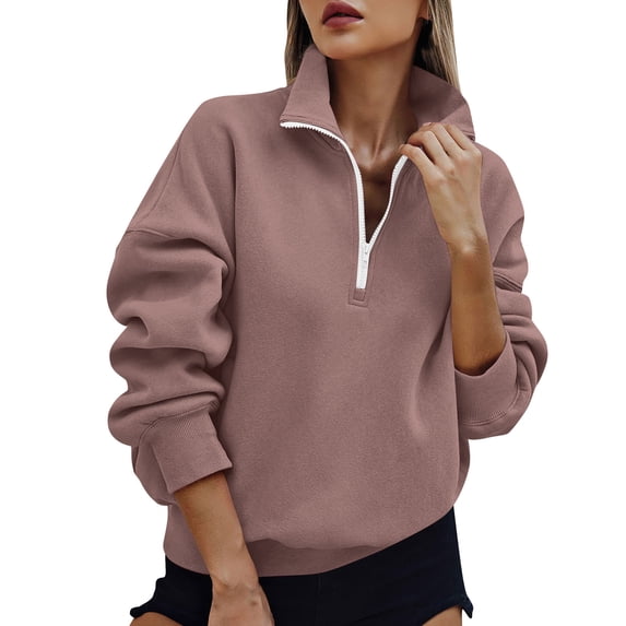 Sevevn Womens Oversized Sweatshirts Fall Fashion Hoodies Half Zip Pullover Long Sleeve Shirts Clothes Outfits