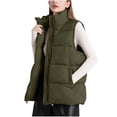 thumbnail image 1 of Sevevn Womens Puffer Vest Oversized Lightweight Winter Sleeveless Zip Up Padded Stand Collar Jacket Coat Warm, 1 of 4