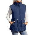 thumbnail image 1 of Sevevn Womens Puffer Vest Zip Up Cap Sleeve Jackets Travel Fall Outfits 2025 Fashion Warm Winter Coats With Pockets, 1 of 6