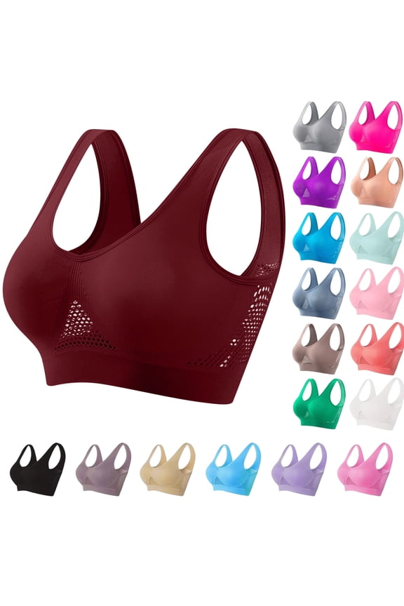 Womens Seamless Wireless Bras Sports Bras for Women High Support Sports Bra Wirefree Yoga Bra With Removable Pads Bras for Women
