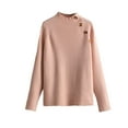 thumbnail image 1 of Sevevn Womens Sweaters Fall 2025 Ribbed Knit Raglan Long Sleeve Mock Neck Pullover Sweater Chunky Outfits, 1 of 3