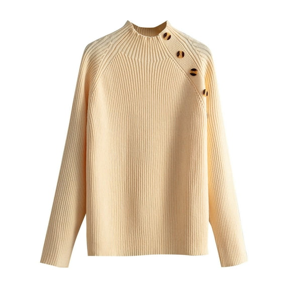 Sevevn Womens Sweaters Fall 2025 Ribbed Knit Raglan Long Sleeve Mock Neck Pullover Sweater Chunky Outfits