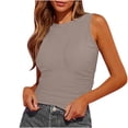 thumbnail image 1 of Sevevn Womens Tank Summer Sleeveless High Neck Slim Fitted Blouse Side Ruched Basic Tank Top, 1 of 5