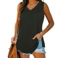 thumbnail image 1 of Sevevn Womens Tank V-Neck Basic Casual Flowy Summer Sleeveless T-Shirt Black M Holiday Gift Finder, 1 of 7