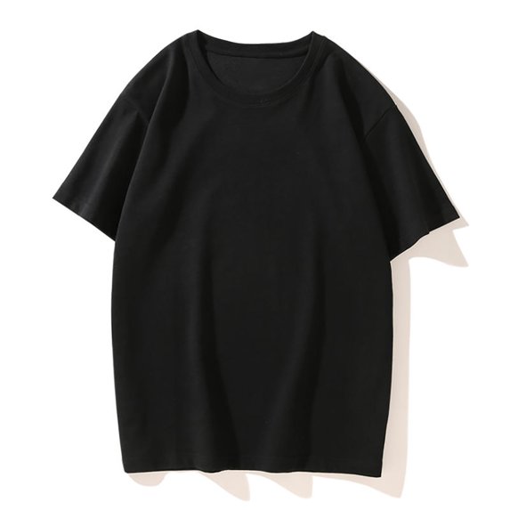 Sevevn Womens Tops Blouses Summer Tunic Tops Short Sleeve Solid Color Loose Round Neck Tees Shirts Black Womens T-shirt