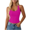 thumbnail image 1 of Sevevn Workout Tops for Women Racerback Basic Tank Top Summer 2026 Camisole V Neck Slim Fit Ribbed Sleeveless Top Hot Pink 2XL, 1 of 7