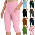 thumbnail image 1 of Sevevn Yoga Pants for Women Women's Knee Length Leggings High Waisted Yoga Workout Exercise Capris For Casual Summer With Pockets Flash, 1 of 8