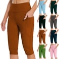 thumbnail image 1 of Sevevn Yoga Pants for Women Women's Knee Length Leggings High Waisted Yoga Workout Exercise Capris For Casual Summer With Pockets Flash, 1 of 8